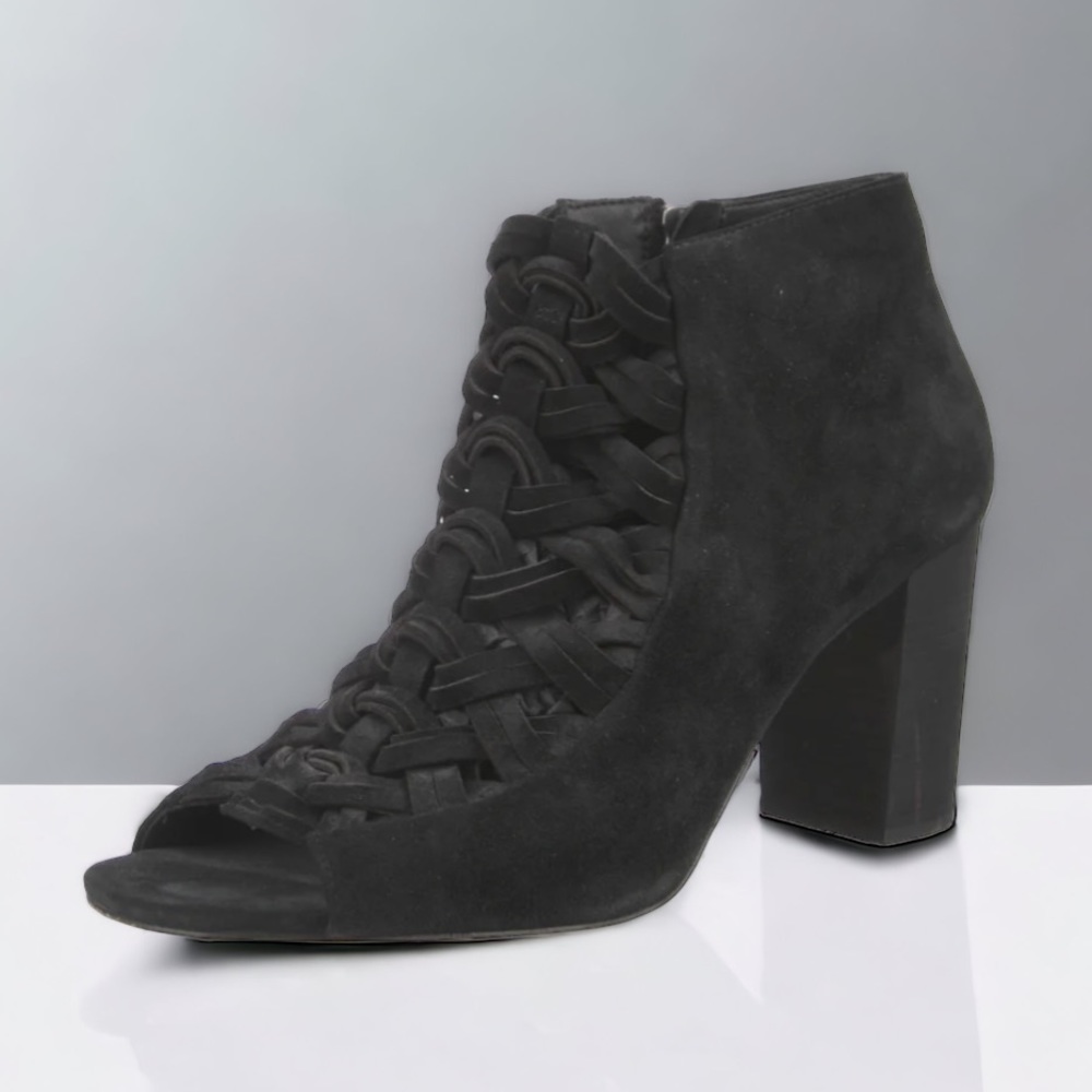 Michael Kors Westley cut out suede heeled ankle boots
